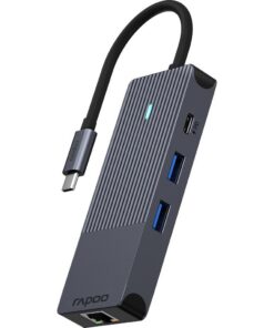 Rapoo 8in1 USB-C Multiport Adapter Zwart