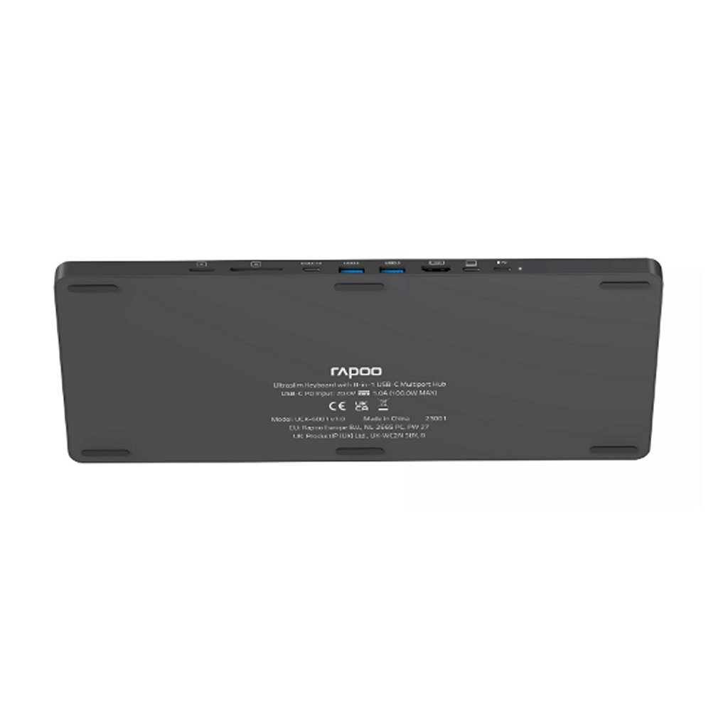 Rapoo UCK-6001 Ultraslim Keyboard 8in1 USB-C Multiport Hub Zwart - Image 2