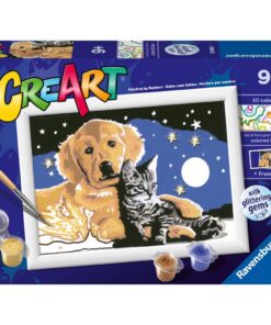 Ravensburger CreArt Schilderen op Nummer Hond en Poes Glitter