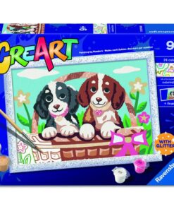 Ravensburger CreArt Schilderen op Nummer Honden in Mandje