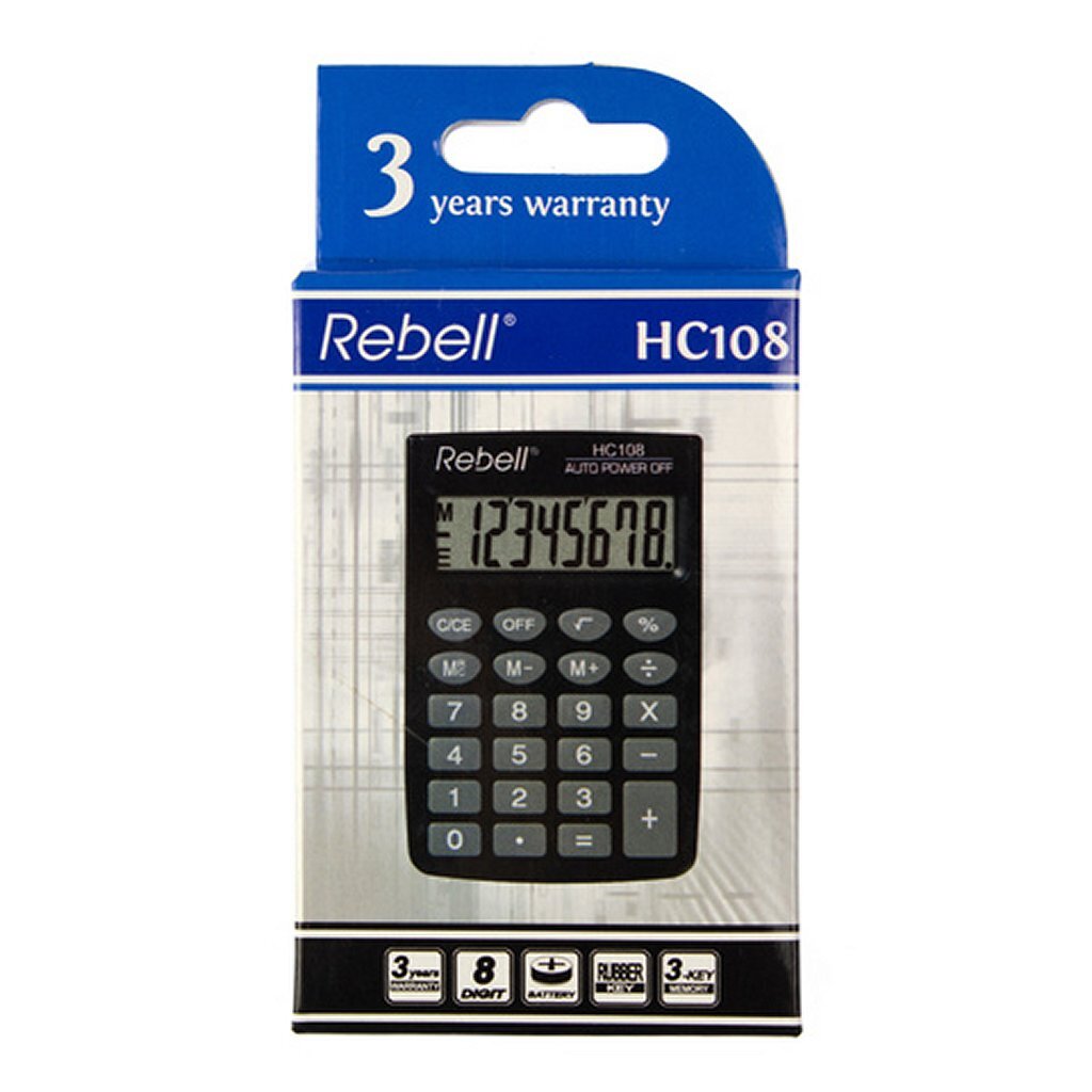 Rebell RE-HC108-BX Calculator HC108 Zwart - Image 2