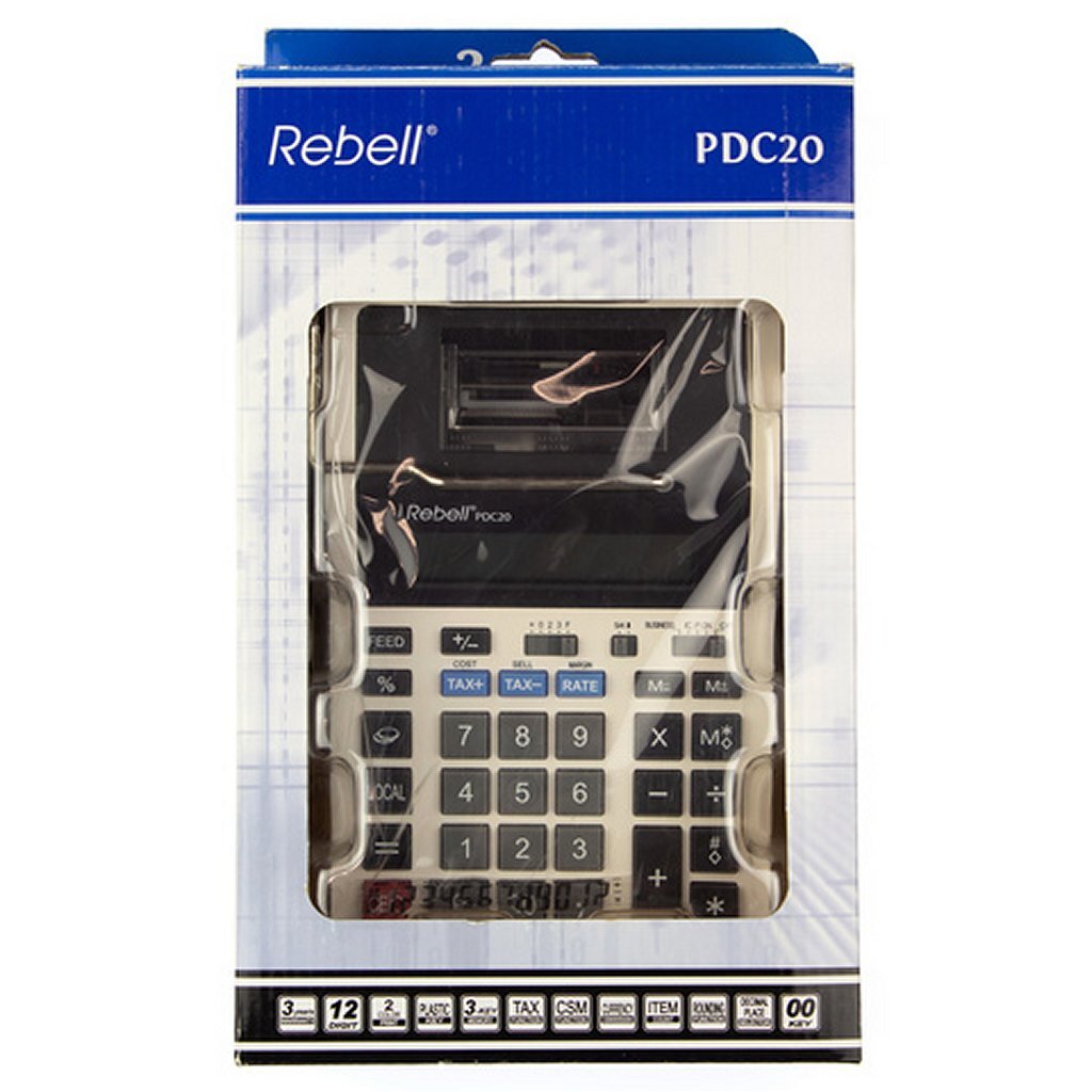 Rebell RE-PDC20-WB Printcalculator PDC20 Wit/Zwart - Image 2