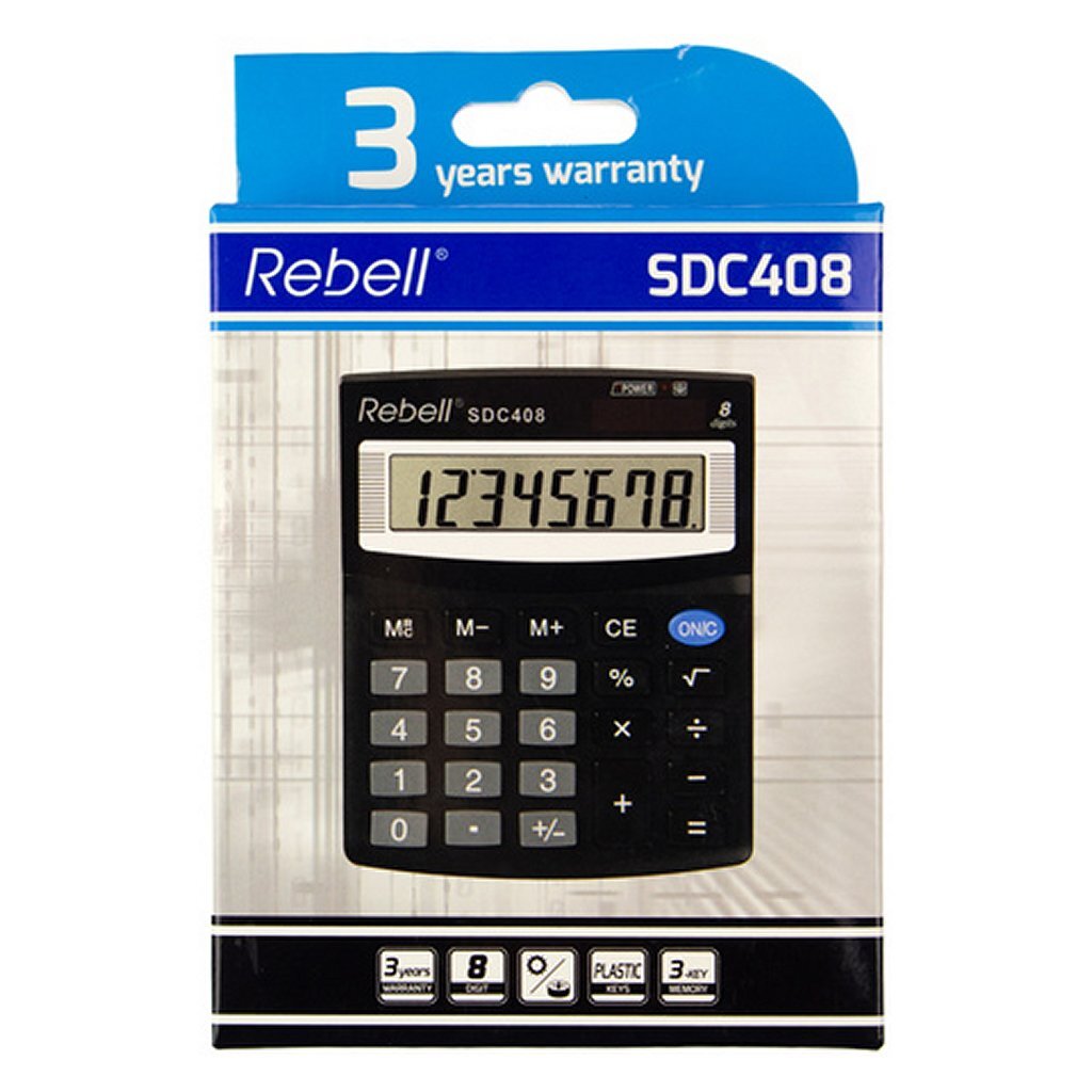 Rebell RE-SDC408-BX Calculator SDC408 Zwart - Image 2