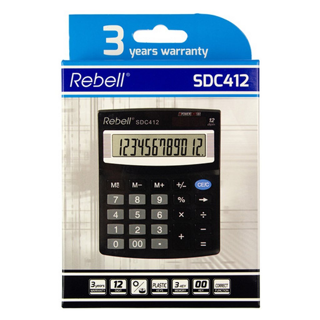 Rebell RE-SDC412-BX Calculator SDC412 Zwart - Image 2