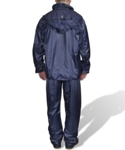 Regenpak 2-delig + capuchon (heren / marineblauw / maat XXL)