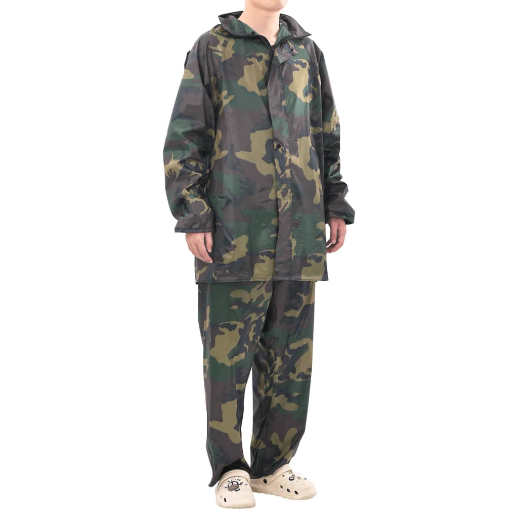 Regenpak 2-delig met capuchon (heren / camouflage / maat L) - Image 4
