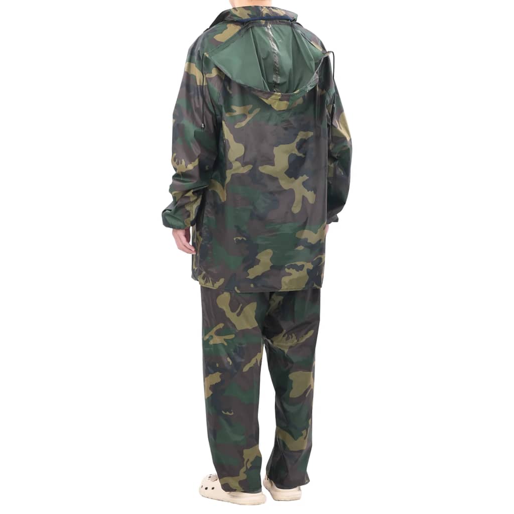 Regenpak 2-delig met capuchon (heren / camouflage / maat L) - Image 6