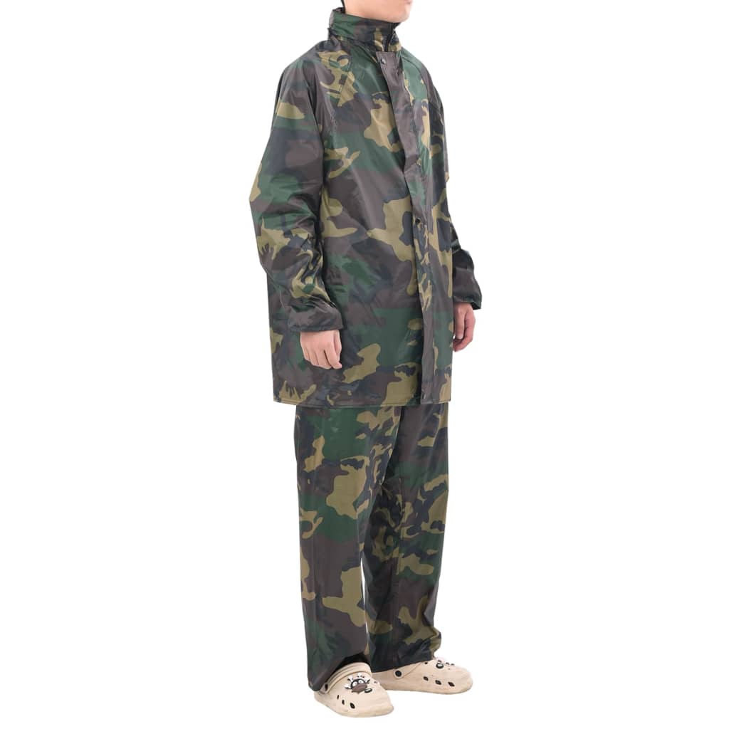 Regenpak 2-delig met capuchon (heren / camouflage / maat XL)