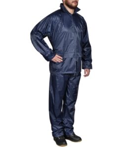 Regenpak 2-delig met capuchon (mannen / marineblauw / maat XL)
