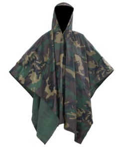 Regenponcho voor kamperen/wandelen leger waterdicht camouflage