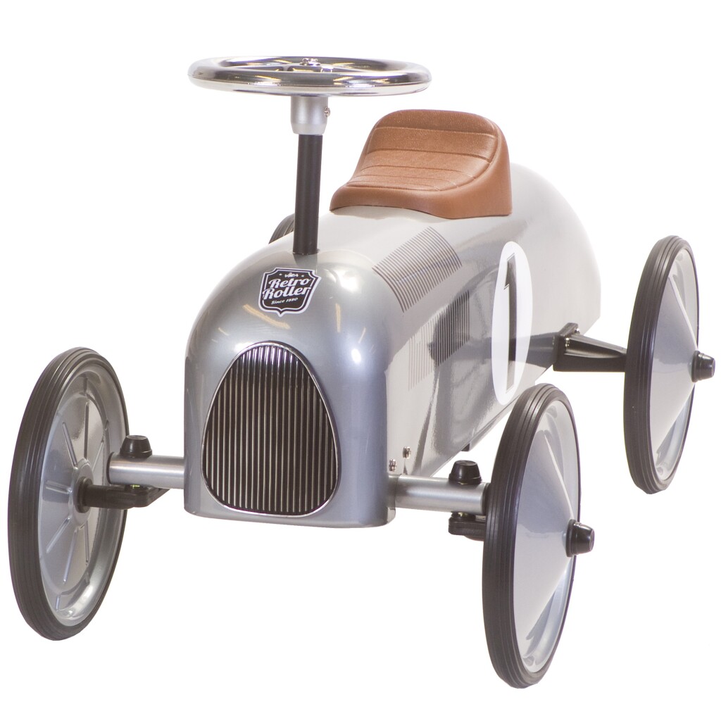 Retro Roller Metalen Loopauto Jean 75x40x40 cm Zilver - Image 2
