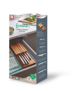 Richardson Sheffield Forme Acacia Houten Messenblok voor Lade 5-delig RVS/Zilver