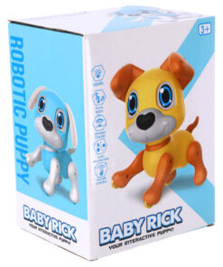 Robot Puppy Rick 20 cm + Licht en Geluid Blauw/Wit