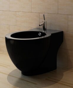 Ronde staande keramieken bidet (zwart)