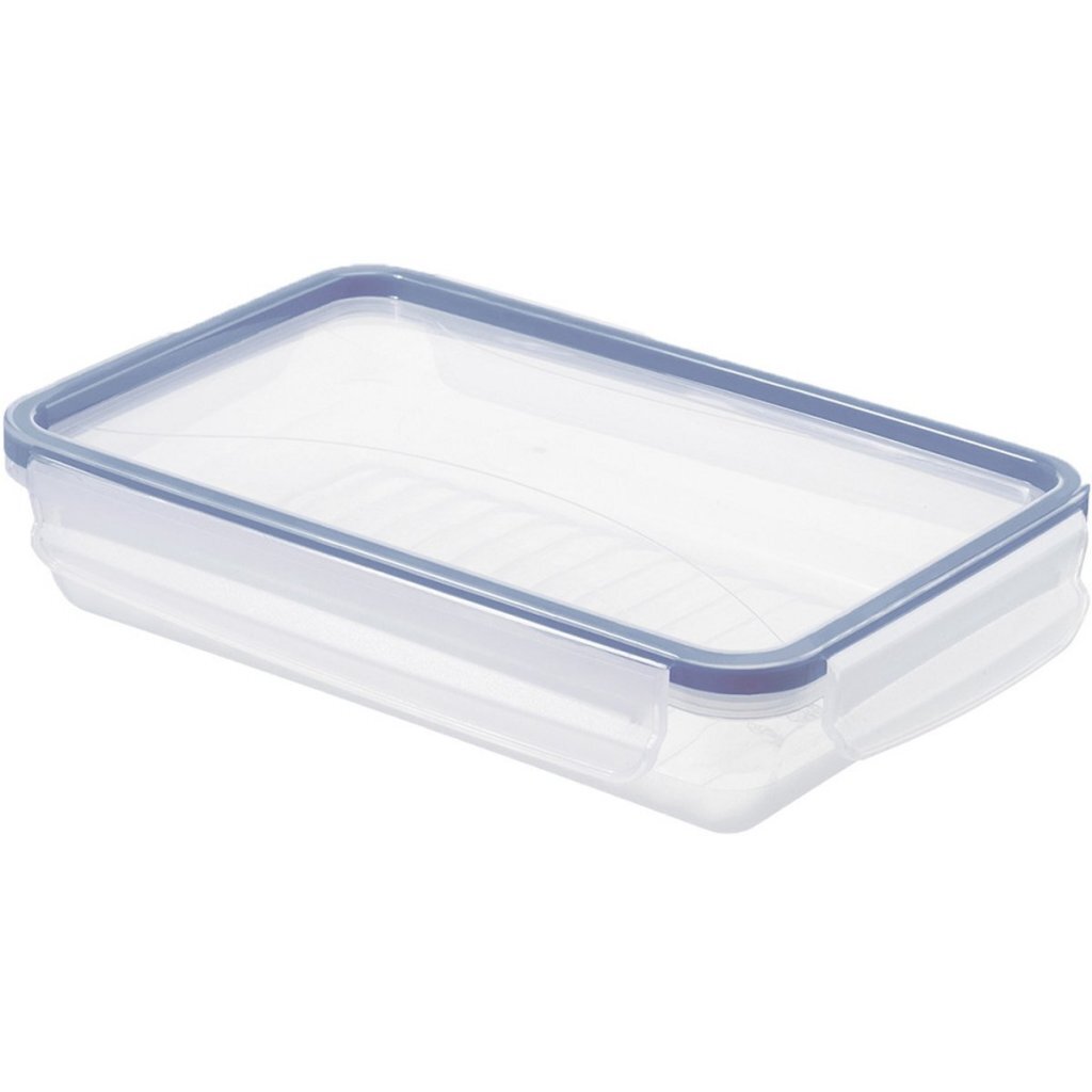 Rotho Clic & Lock Koelkast Bewaardoos 1L Vlak Horizon Blauw/Transparant