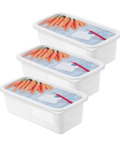 Rotho Domino Diepvriesdozen Etiket Decor 3x1.2L Wit