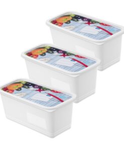 Rotho Domino Diepvriesdozen Etiket Decor 3x1.5L Wit