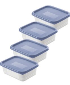 Rotho Domino Diepvriesdozen Etiket Decor 4x0.5L Horizon Blauw/Wit