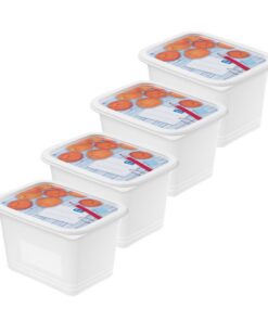 Rotho Domino Diepvriesdozen Etiket Decor 4x1L Wit