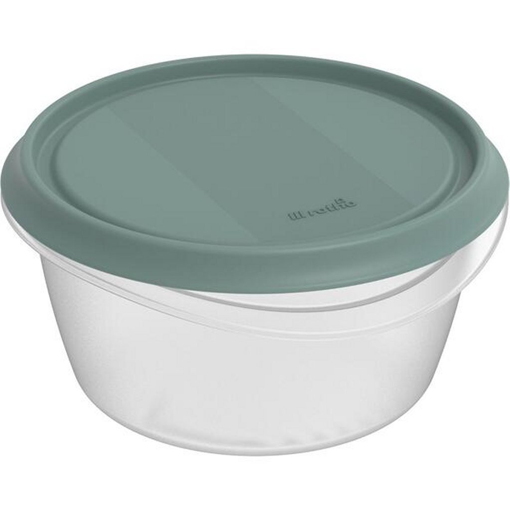 Rotho ELEMENTS Koelkast Bewaardoos Rond 0.7L Mistletoe Groen/Transparant