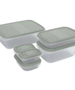 Rotho ELEMENTS Koelkast Bewaardoos Set 6-delig Mistletoe Groen/Transparant