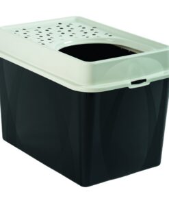 Rotho Eco Berty Kattenbak met Boveningang Zwart/Zand