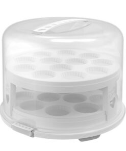 Rotho Fresh Taartdoos XL + Cupcake-Houders 35.5x34.5x26 cm Wit/Transparant
