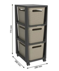 Alternative view of Rotho PINA Ladekastje met 3 Laden 77x36.6x29.6 cm Cappuccino/Antraciet