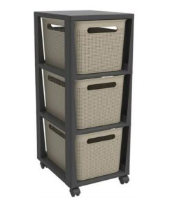 Rotho PINA Ladekastje met 3 Laden 77x36.6x29.6 cm Cappuccino/Antraciet