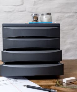 Alternative view of Rotho Quadra Ladenbak met 4 Dichte Lades A4 Antraciet