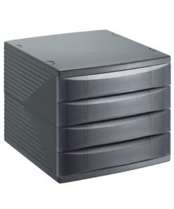 Rotho Quadra Ladenbak met 4 Dichte Lades A4 Antraciet