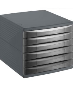 Rotho Quadra Ladenbak met 6 Dichte Lades A4 Antraciet