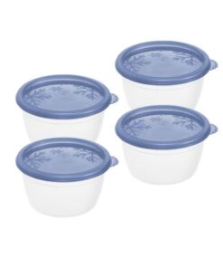 Rotho RONDO Koelkast Bewaardozen 4x0.15L Horizon Blauw/Transparant