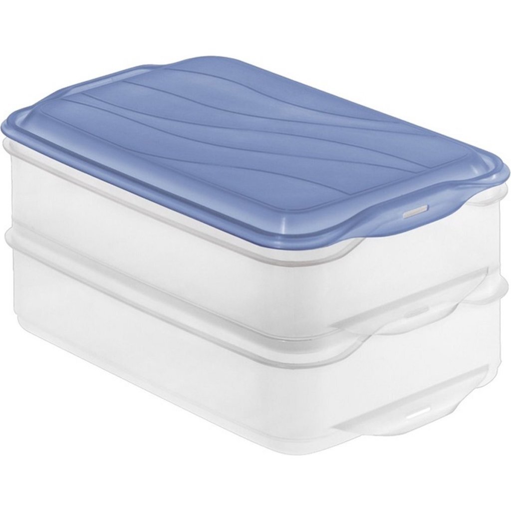 Rotho RONDO Vleeswarendoos 2x1.35L Horizon Blauw/Transparant
