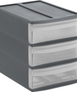 Rotho SYSTEMIX Design Ladekast met 3 Lades 26.5x19.2x23.3 cm Antraciet