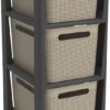 Rotho Tower Brisen Design ladekast 3x16L met Wielen Cappuccino