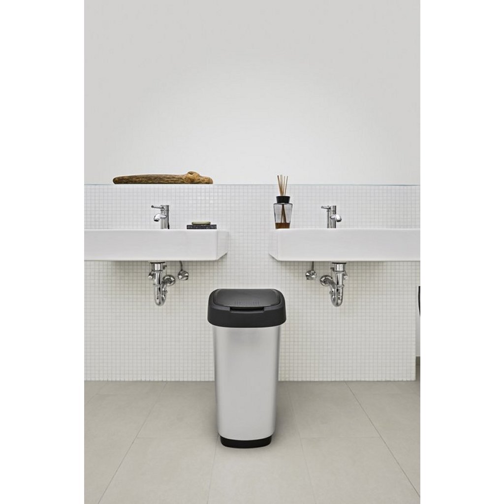 Rotho Twist Afvalbak 25L Zilver/Metallic - Image 2