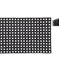 Rubberen Deurmat met Gaten 50x80 cm Zwart