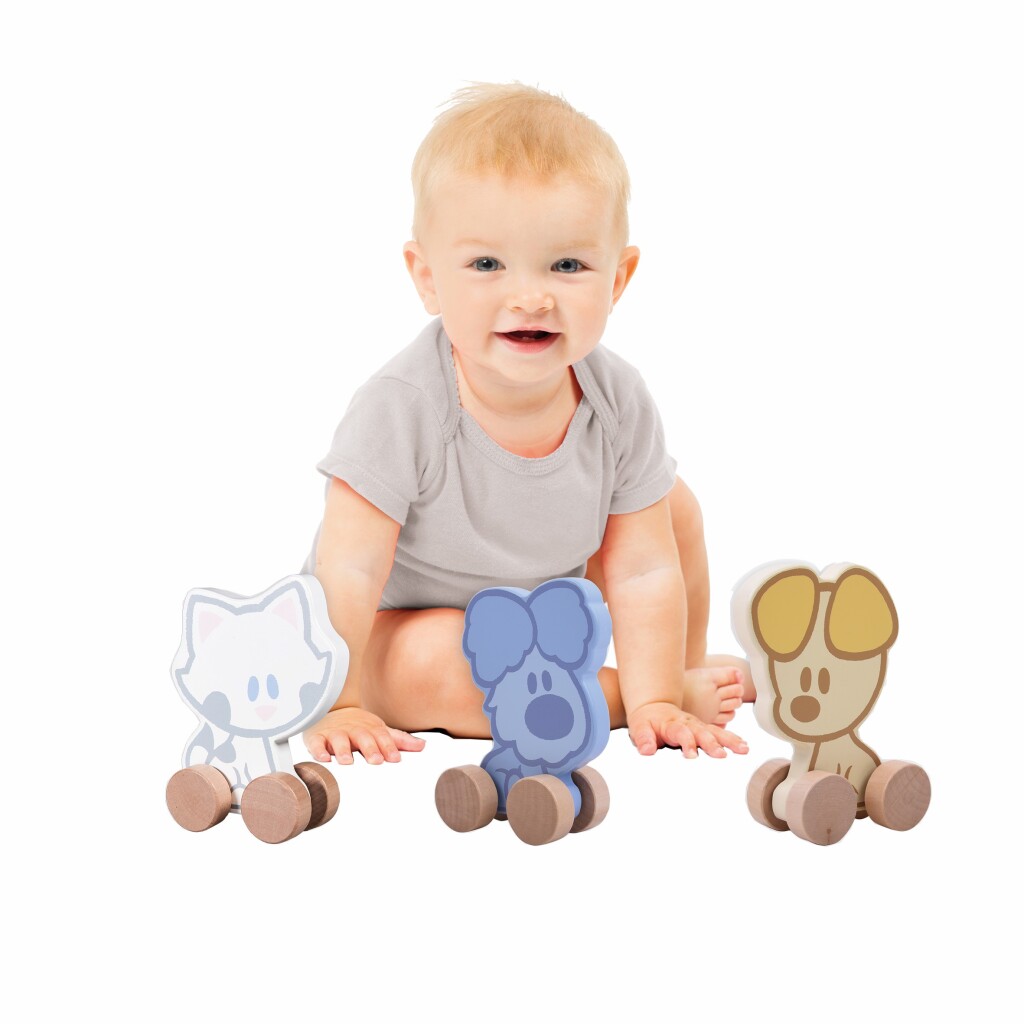Rubo Toys Woezel en Pip Baby Houten Wielfiguren Assorti - Image 4