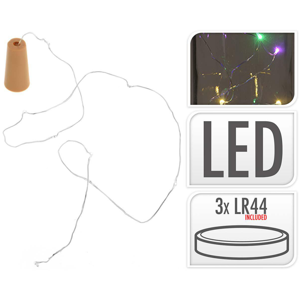 S.I.A. Flessenstop Lichtsnoer met 8 Multicolor LED Lampjes IP44 - Image 3