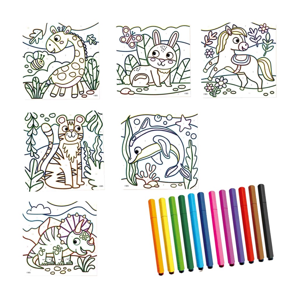 SES Creative Kleuren op Nummer Driehoek Grip Stiften - Image 2