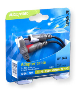 Scanpart Verloopkabel 3.5s(f)-2tulp(m) 0.2m