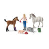Schleich Dierenarts met Merrie en Veulen + Biggetje