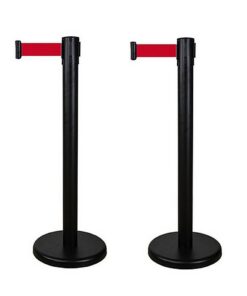 Seco SE-RTPOSTBLACK Afzetpaal 2 Stuks Zwart/Rood