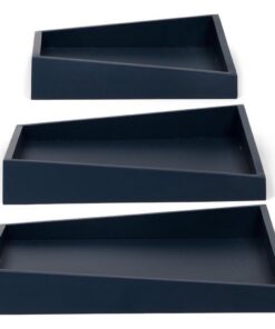 Senza Asymmetrische Houten Dienbladen 3 Stuks Blauw