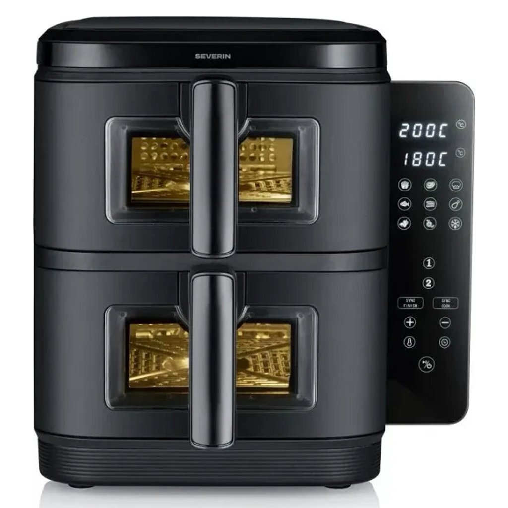 Severin Severin S-Fry Duo Stack Heteluchtfriteuse 2x5.5L 2800W Zwart - Image 3