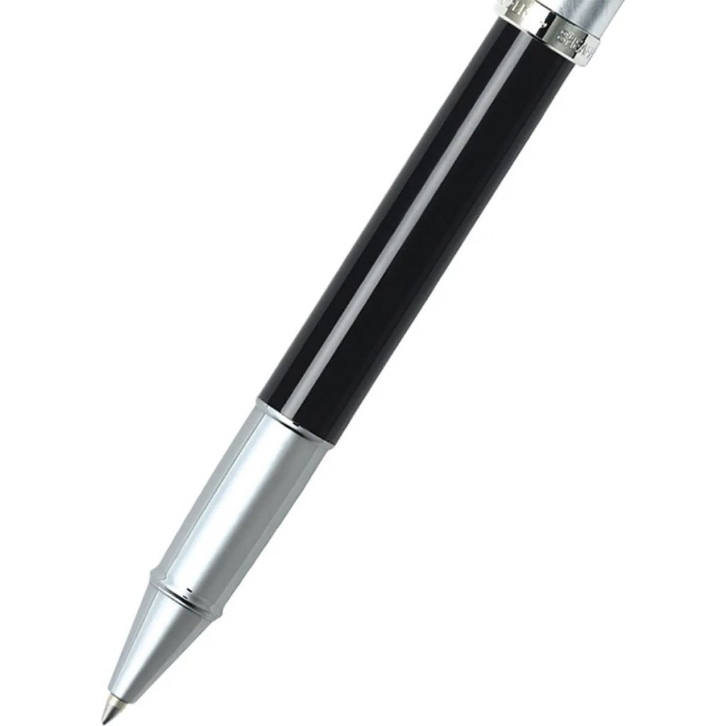 Sheaffer SF-E1931351 Rollerball 100 M Glossy Black Barrel Brushed Chrome Cap Nickel Plated - Image 2