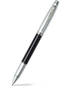 Sheaffer SF-E1931351 Rollerball 100 M Glossy Black Barrel Brushed Chrome Cap Nickel Plated