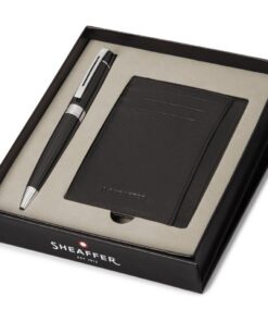 Sheaffer SF-G2931251-2 Balpen 300 M Giftset Glossy Black Chrome Plated + Creditcardhouder
