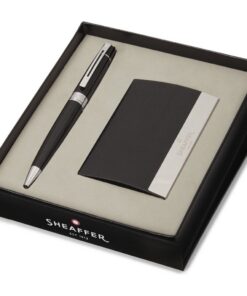 Sheaffer SF-G2931251-3 Balpen 300 M Giftset Glossy Black Chrome Plated + Visitekaarthouder